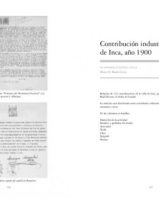 Contribución Industrial De Inca, Año 1900