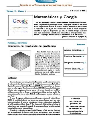 Boletín De La Titulación De Matemáticas De La Ual