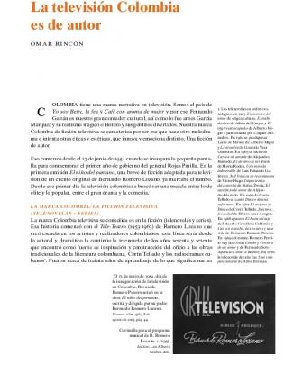 La Televisión Colombia Es De Autor