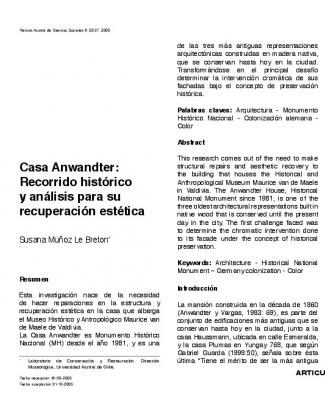 Casa Anwandter - Revistas Electrónicas Uach