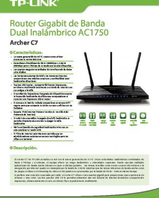 Router Gigabit De Banda Dual Inalámbrico Ac1750 - Tp-link