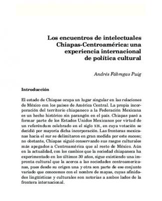 Los Encuentros De Intelectuales Chiapas-centroamérica