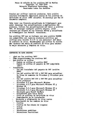 Notas De Edición De Los Archivos Dat De Mcafee Copyright (c) 1992