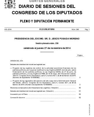 Diario De Sesiones De Pleno Y Diputación Permanente