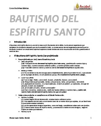 Bautismo Del Espíritu Santo - Blog Del Pastor Juan Carlos