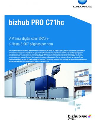 Hoja De Datos Bizhub Pro C71hc
