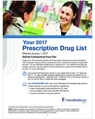 Connecticut 4 Tier Prescription Drug List, Effective
