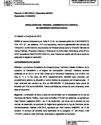 Recurso Nº 397/2016 C. Valenciana 88/2016 Resolución Nº 436