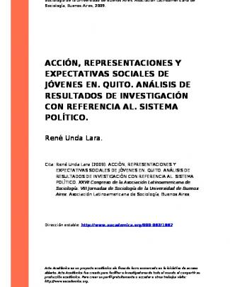 Acción, Representaciones Y Expectativas Sociales