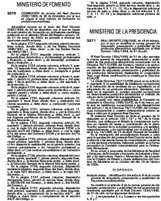 Real Decreto 238/2000