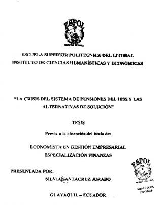 La Crisis Del Sistema De Pensiones Del Instituto Ecuatoriano De
