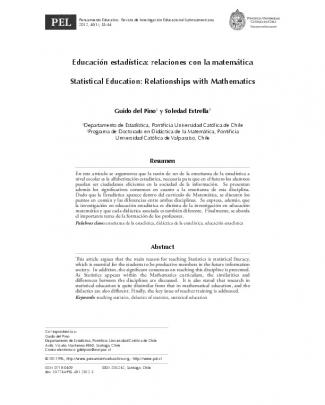Educación Estadística: Relaciones Con La Matemática Statistical