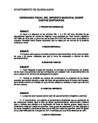 Ayuntamiento De Guadalajara Ordenanza Fiscal Del Impuesto