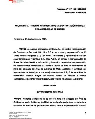 Resolución 196/2013, De 18 De Diciembre.