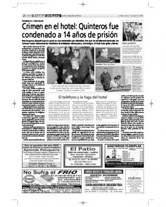 Crimen En El Hotel: Quinteros Fue Condenado A 14 Años De Prisión