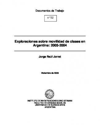 Exploraciones Sobre Movilidad De Clases En Argentina