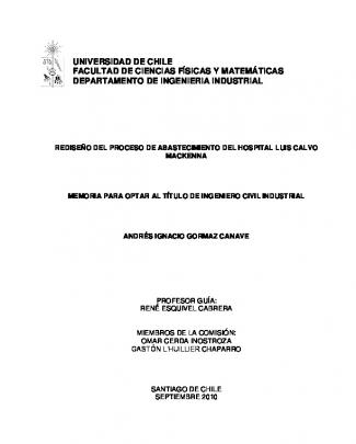 Universidad De Chile Facultad De Ciencias Físicas Y Matemáticas