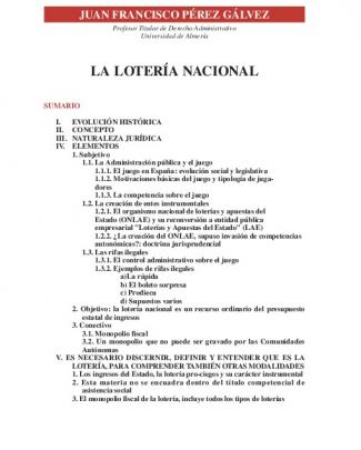 La Lotería Nacional.