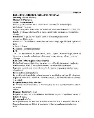 Manual En Español Ws 3101 Estación Meteorológica