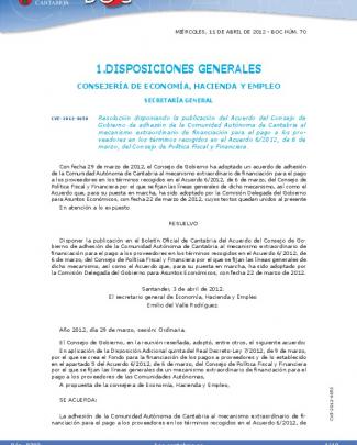 Resolución - Boletín Oficial De Cantabria