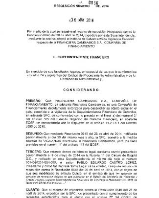 0856 - Superintendencia Financiera De Colombia
