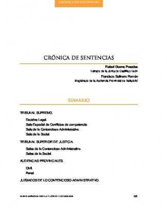 Crónica De Sentencias - Junta De Castilla Y León