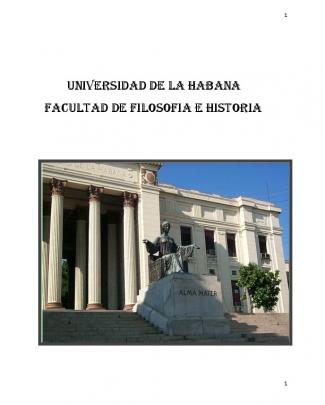 Universidad De La Habana Facultad De Filosofia E Historia