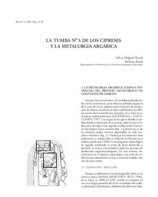 La Tumba Nº3 De Los Cipreses Y La Metalurgia Argárica