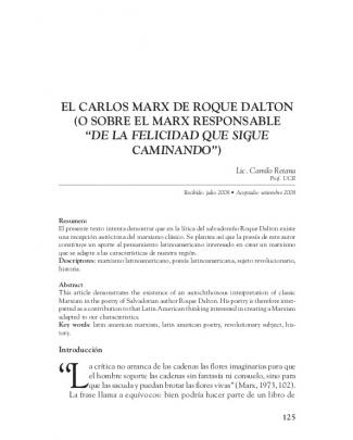 El Carlos Marx De Roque Dalton (o Sobre El Marx