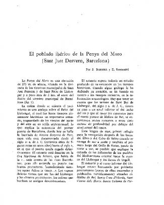El Poblado Ibérico De La Penya Del Moro (sant Just Desvern