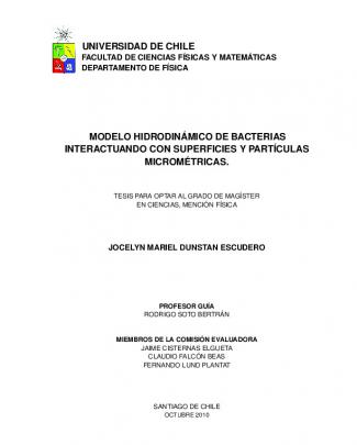 Universidad De Chile Modelo Hidrodinámico De Bacterias