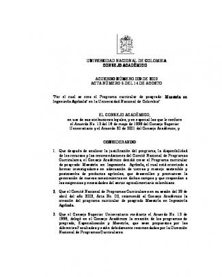 Acuerdo 009 De 2002 Del Consejo Académico