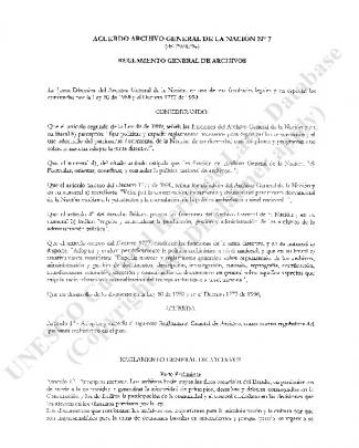 Acuerdo Archivo General De La Nación N° 7 Reglamento