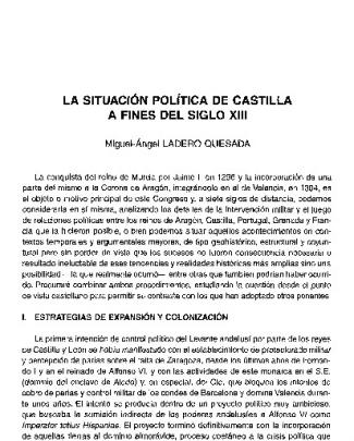 La Situación Política De Castilla A Fines Del Siglo Xiii